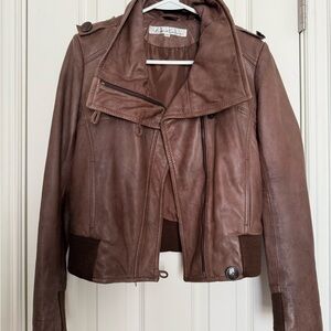 Kenneth Cole New York Brown Leather Jacket